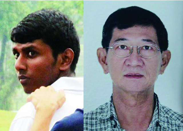 被告苏曼蒂任（左），右为死者吕南成。